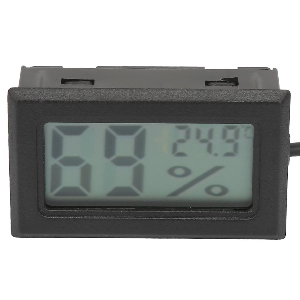 Kwadratowy Cyfrowy Termometr Higrometr Temperatury i Wilgotności z Sondą Przewód 1,5 m(czarny)