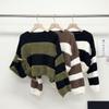 Mizqz Striped Boat Neck Pullover