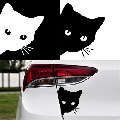 Araba Vinil Çıkartması Su Geçirmez Dekorasyon Araba Çıkartmaları üzerinde Kedi Gözetleme Etiket