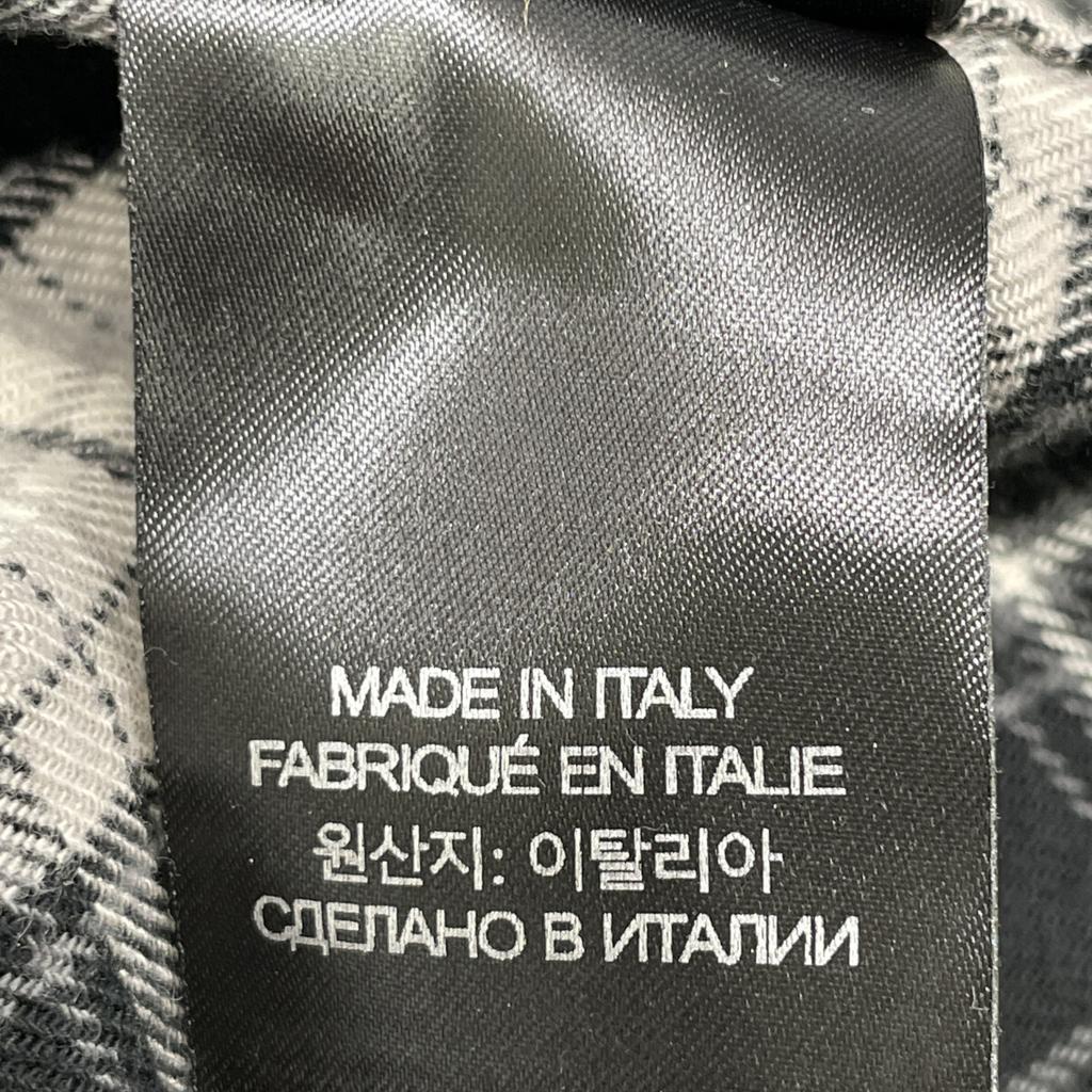 Vetements 22AW UA53SH750B Double Anarchy Flannel Shirt Tops S White X blackUsed