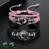 1Pc Glow In Dark Sun Moon Lover Couple Bracelet, Handmade Beaded Braided Unisex