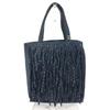 Vintage Fringe Tassel CC CC Mark Logo Rhinestone Tote Bag Mini Hand Bag