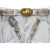 Double Horse Retro Metal Belt Buckle Western Cowboy Rope Buckle Accessory Unisex Smooth Buckle