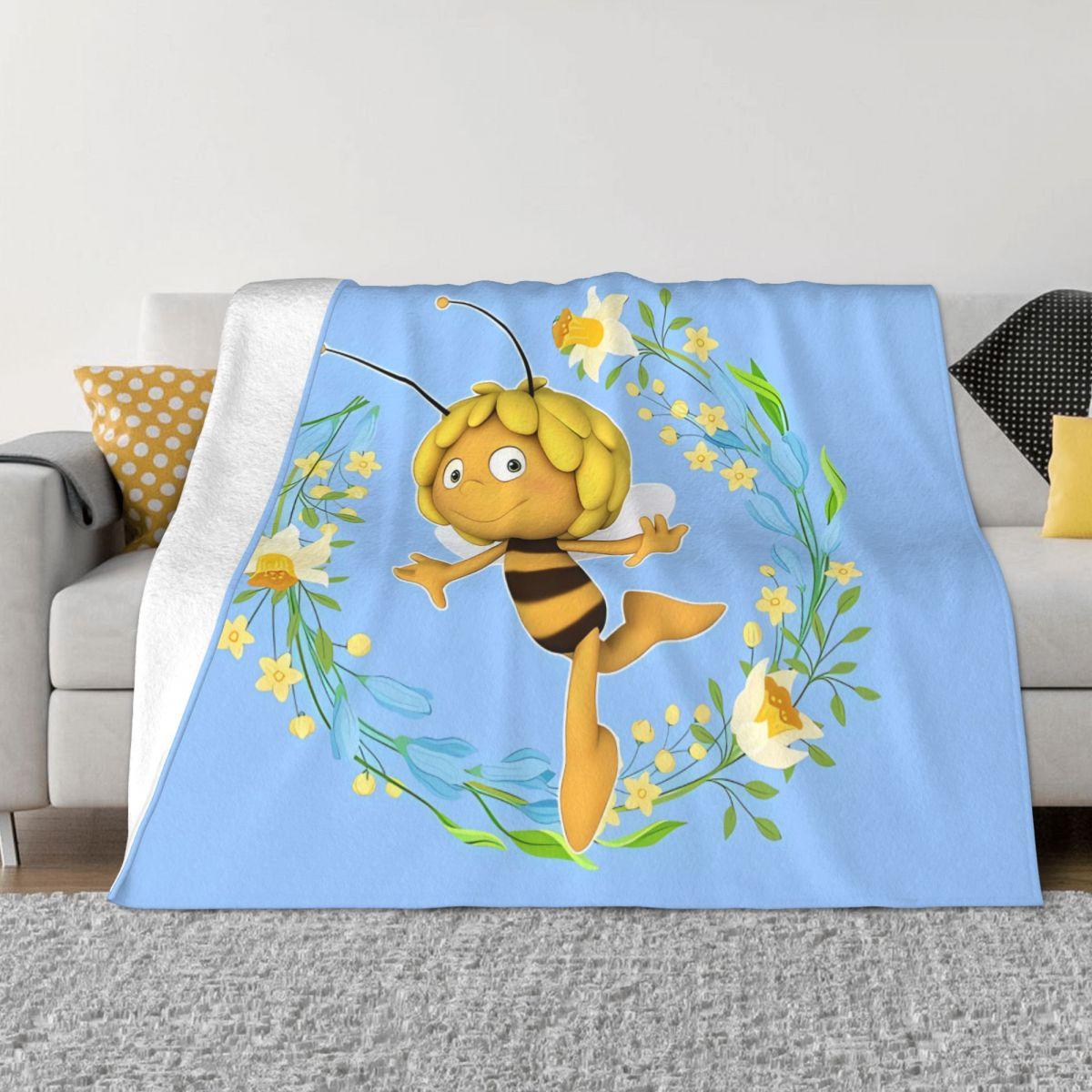 Maya The Bee With Flowers An Ultra-Soft Micro Fleece Blanket 30x40in