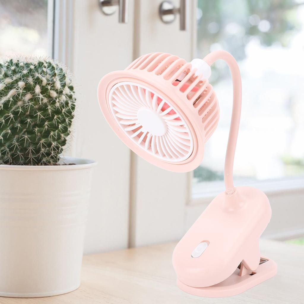 Pinker kleiner Clip-Ventilator Stilvoll und einfach USB-wiederaufladbarer Miniatur-Tischventilator für Zuhause