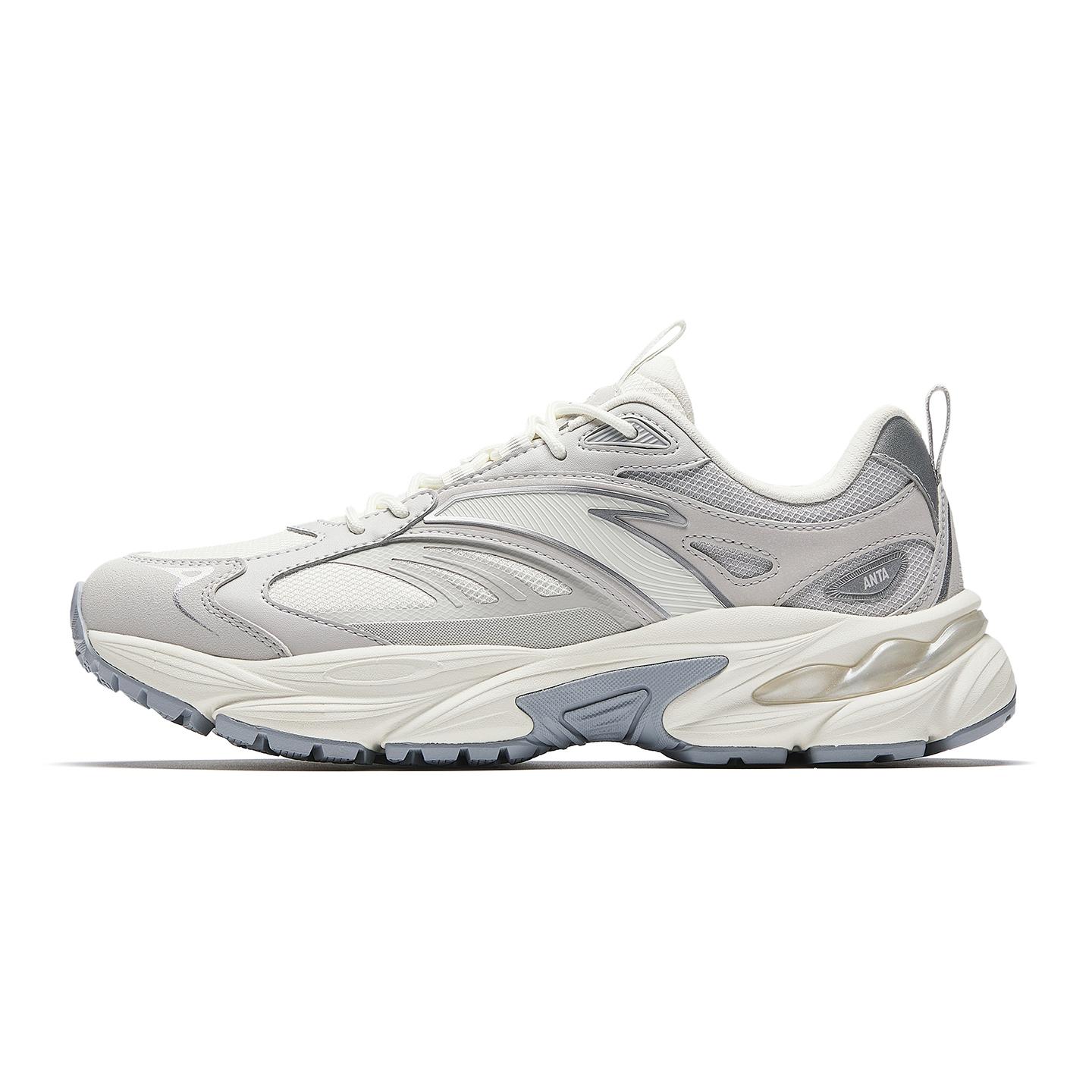 Anta AT802 V2 Men Thick Sole Lifestyle Casual Shoes Ivory White Cumulus Grey Silver 912618802-2 41