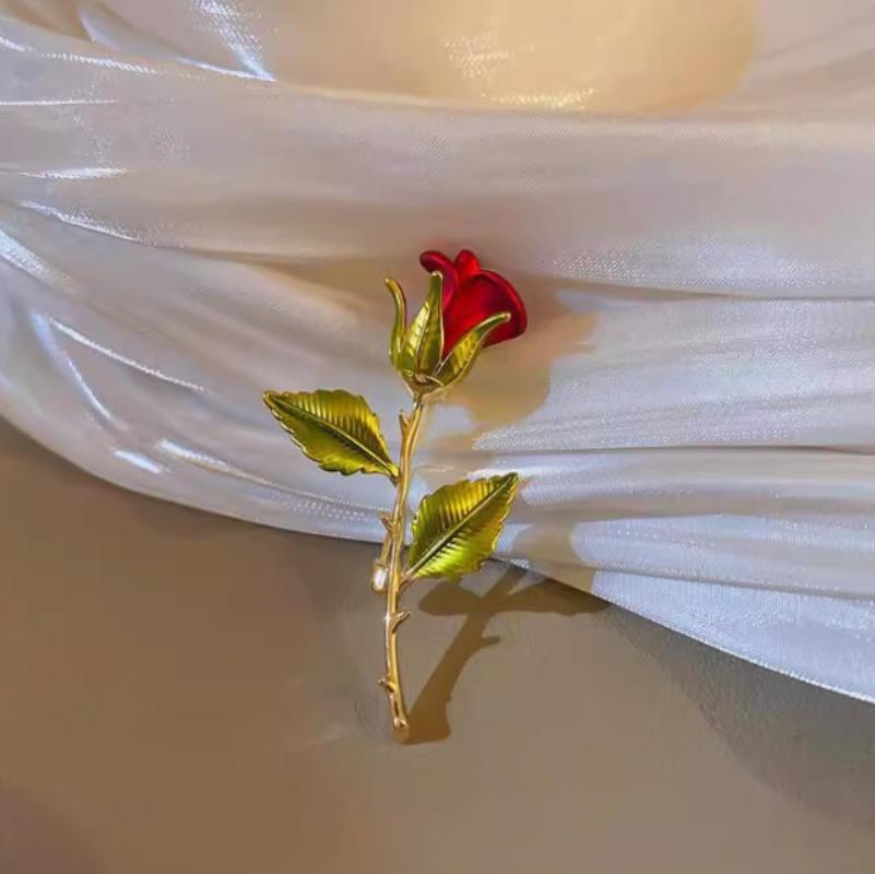 Elegant Little Rose Flower Vintage Brooch Women Clothing Flower Accessories Brooches Party Holiday Gift