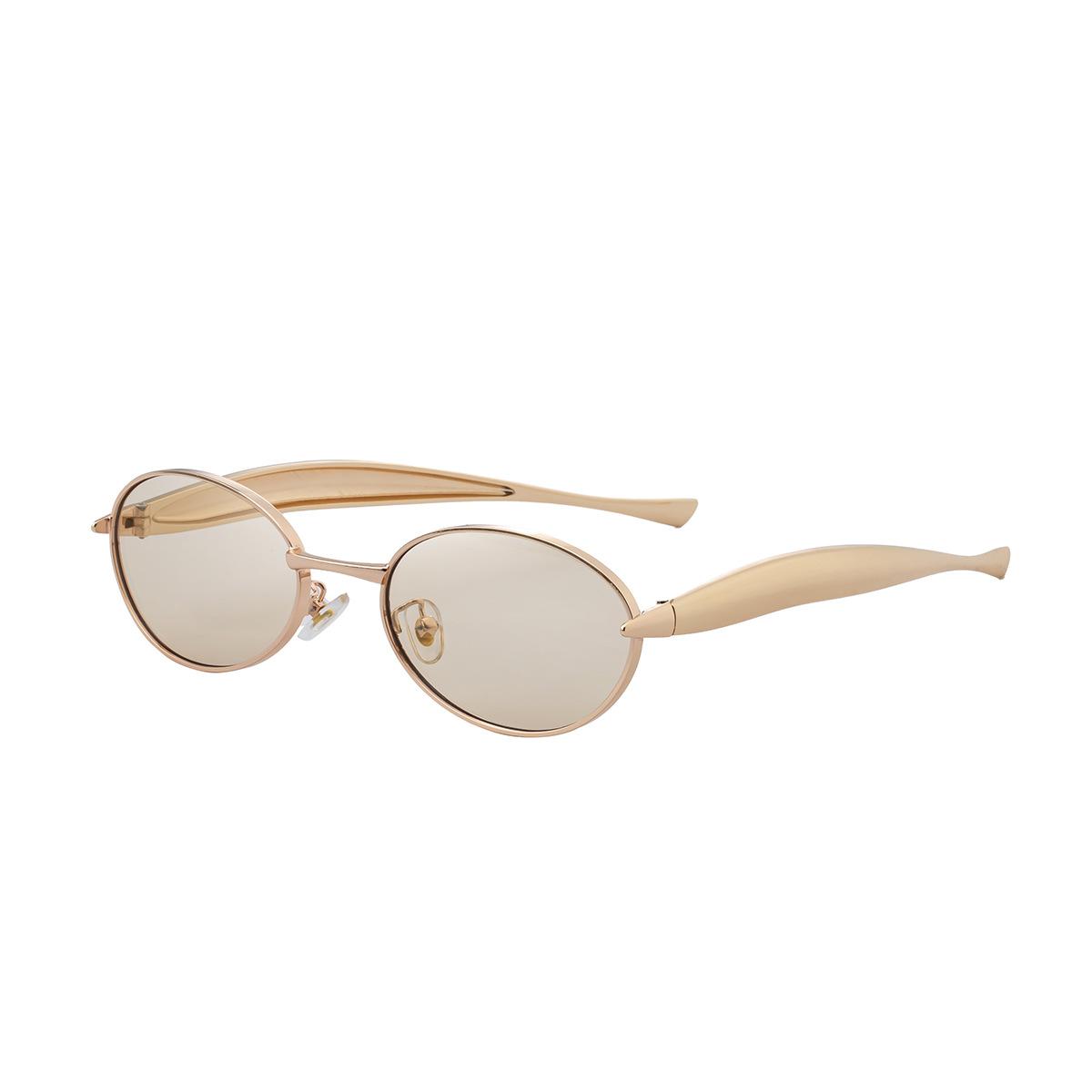 

Y2K Oval Small Frame Sunglasses ladies For Men Vintage Sun Glasses Luxury Designer Punk Popular Metal Shades UV400