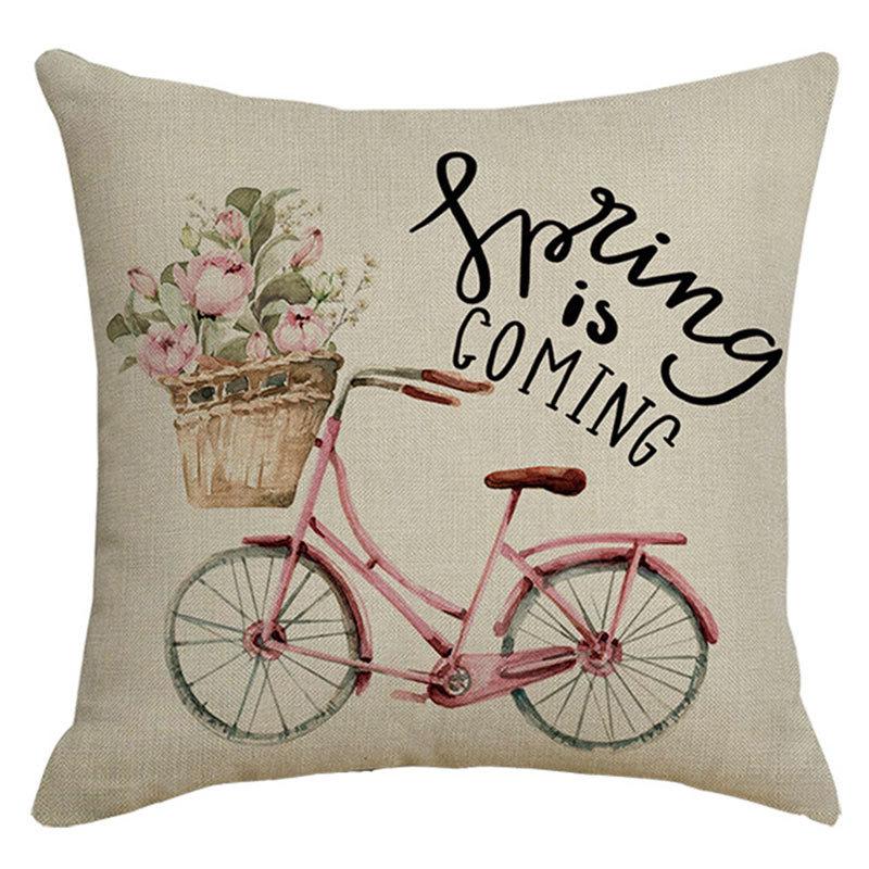 Spring Pillow Case Sofa Waist Pillow Case Garland Truck Light Luxury Home Office Pillow Pillow Case