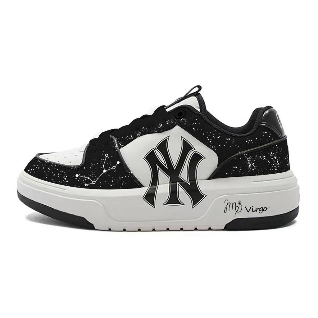 MLB Chunky Liner Virgo Vega Waterproof And Wear resistant Low top Skateboard Shoes Unisex Black White 3ASXCA12N-50WHS(Team999-)
