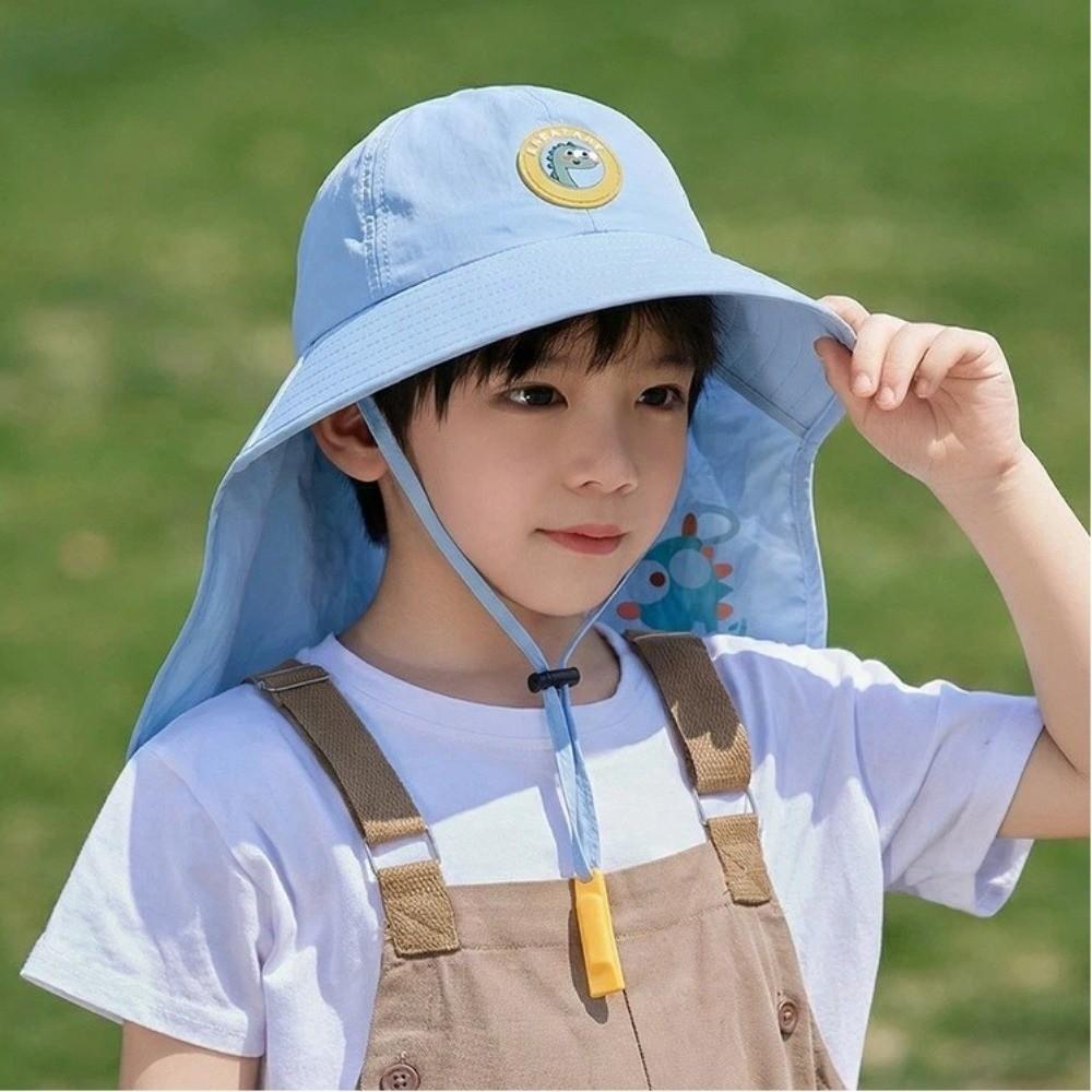 Cute Big Brim Children's Sun Hat Extended Shawl Foldable Sunscreen Hat UV Resistant Thin Sunshade Hat Summer
