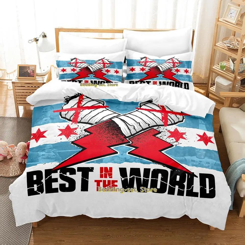 Cm Punk Aew The Best In The World Bedding Set Single Twin Full Queen King Size Bed Set Adult Kid Bedroom Duvetcover Sets