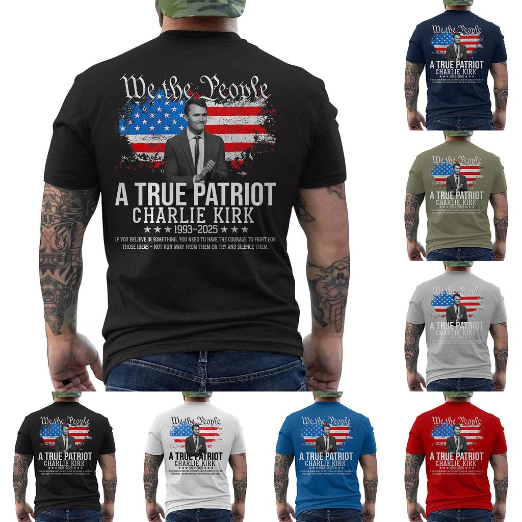 Pánské tištěné tričko s krátkým rukávem Pánský volný ležérní top s krátkým rukávem