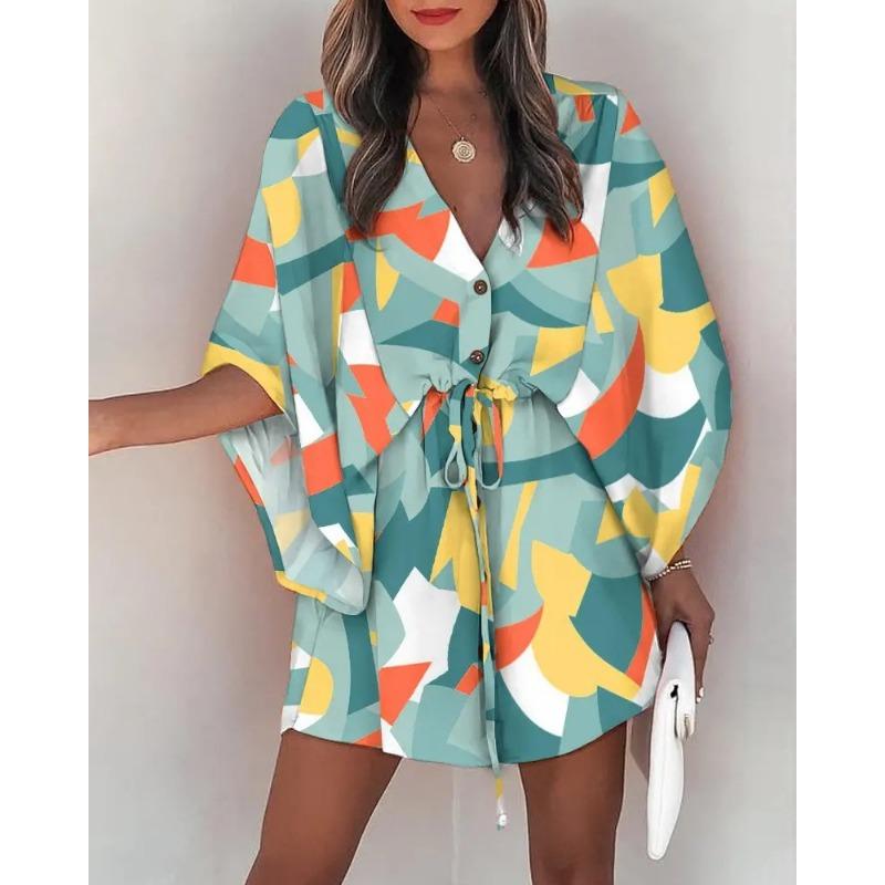 EastRogue Women's Fashion Summer Spring Short Sleeve V-Neck Casual Dresses