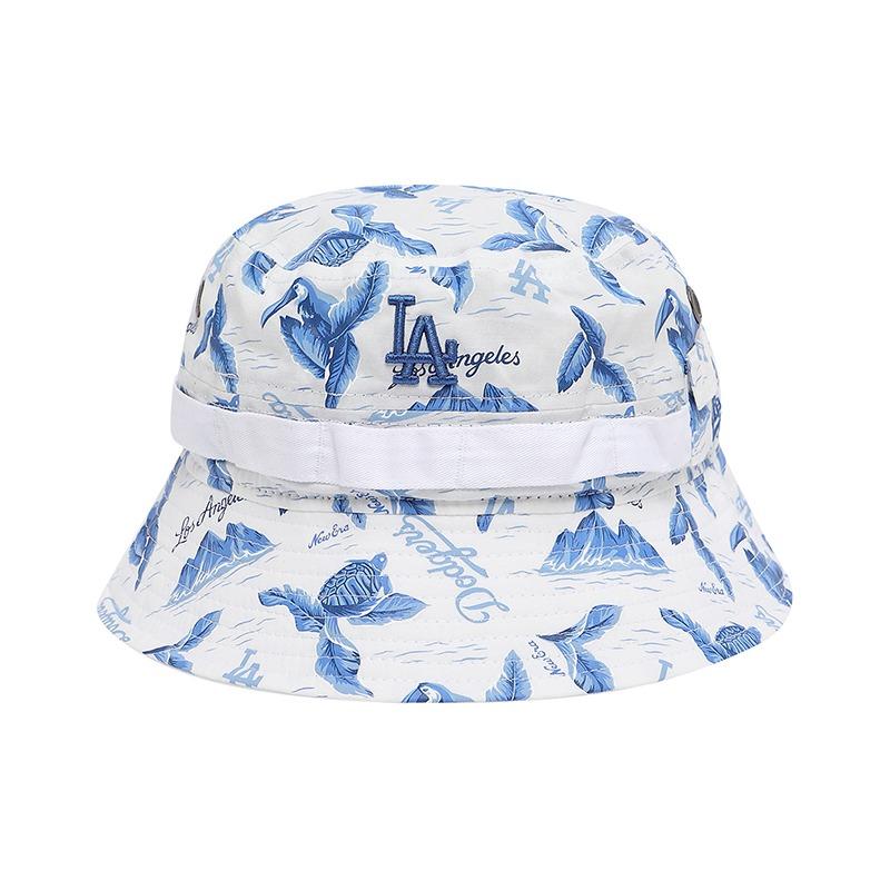 New Era La printed bucket hat blue 57 60cm blue white American version no hangtag required Asian version Japanese version no hangtag 12052879