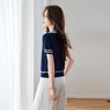 Srcr Women's Color Block Mulberry Silk Blend Knit Polo Top