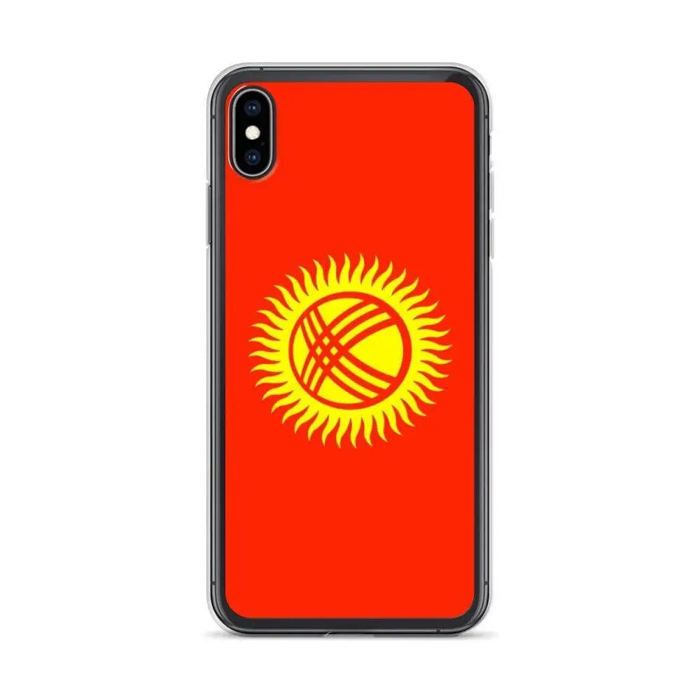 Coque iPhone - Kirghizistan - XS Max - Souple - Multicolore - Design Drapeau