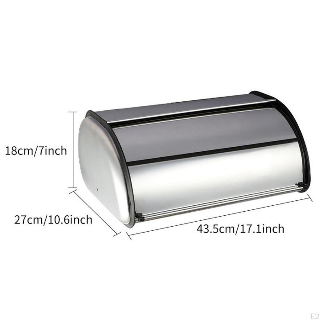 Bread Bin with Roll Lid Box Portable Vintage Rustic Storage Container for Entrance Baked Goods