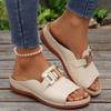 Plus Size 45 New Women's Fashion Casual Thick-Soled Wedge Slippers, Women Shoes