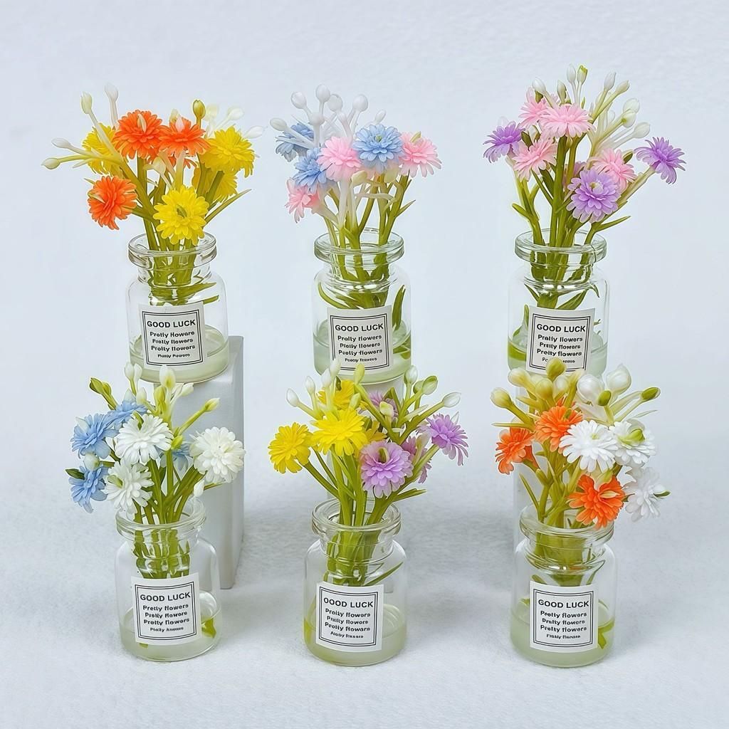 

6Pcs Multicolors Luminous Fake Flower Plant Bonsai Miniatures Resin Bouquet Ornaments Fairy Garden Decoration Micro Landscape&--- Height 6.5cm разноцветный