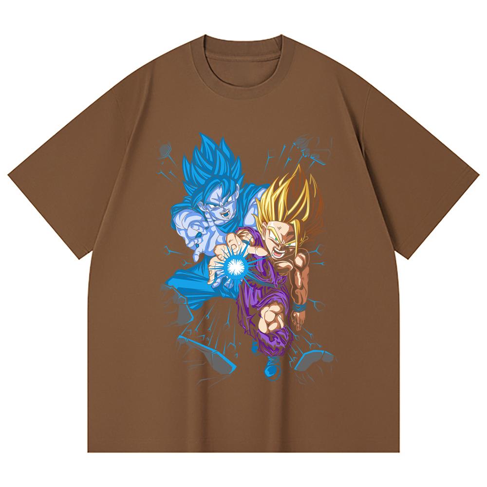 230 Gsm 100% Cotton Dragon Ball V64 Gohan Goku Print Unisex Heavy Cotton T Shirt
