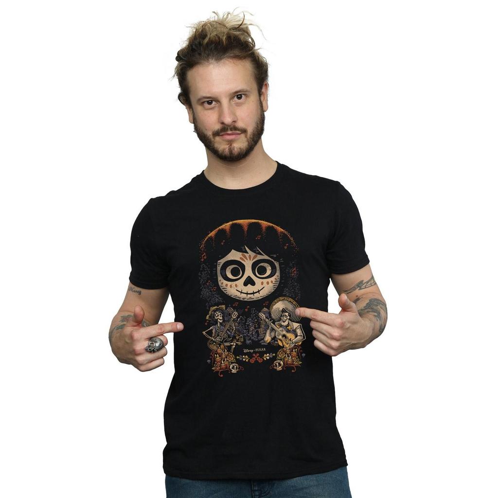 Coco Mens Poster Miguel Face Cotton T-Shirt