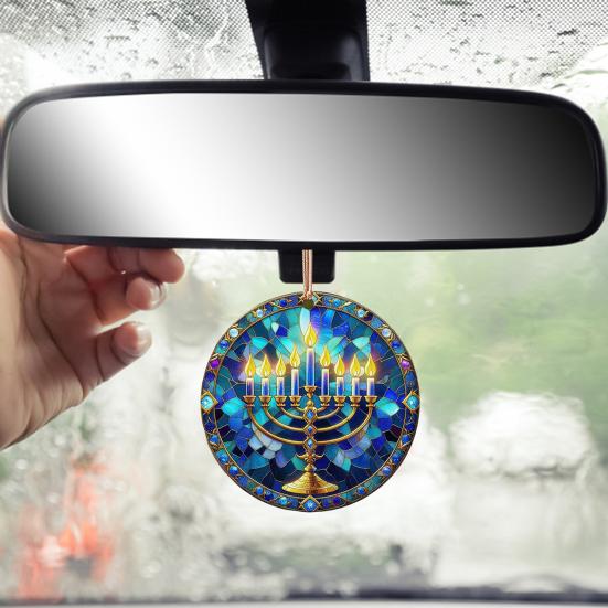 1/2/3Pcs Ceramic Ornament Engraved Colorful Comfortable Feel Decorative Stained Glass Hanging Pendant Garden Balcony Decor