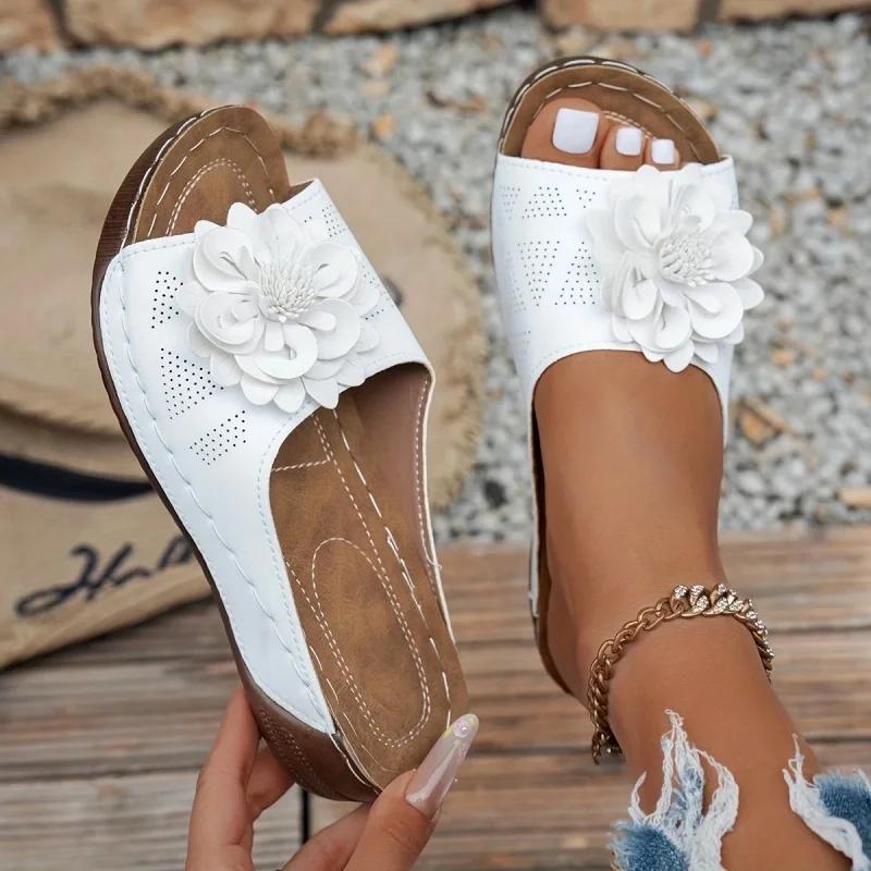 Fashion Women Slippers Non-Slip Walking Shoes Slip on 2025 Summer New Wedge Sandals Women Party Slippers Woman Footwear Slides Women