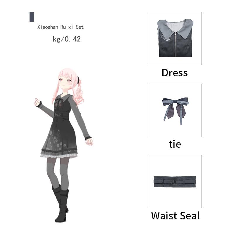 

4pcs Yoisaki Kanade Cosplay Anime Project Sekai Colorful Stage Feat Costume Uniform Women Hooded Dress Outfits for Party Set XS（old）