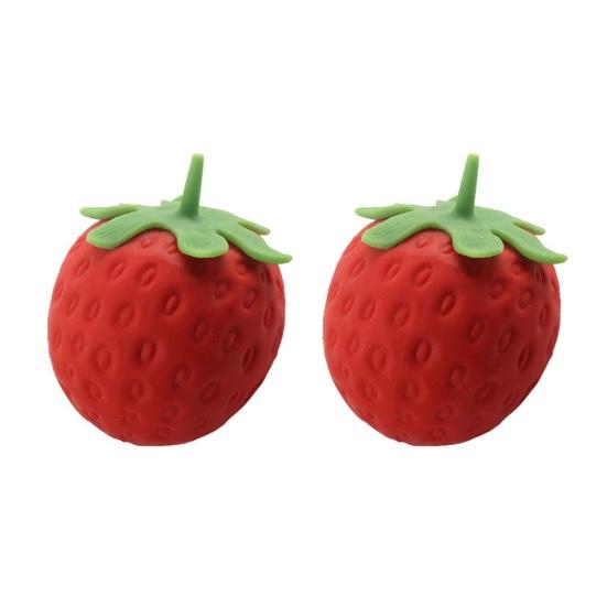 1/2/3Pcs Stress Relief Strawberry Squeeze Toy Slow Rebound Simulated Fruit Fidget Toy Anti-anxiety Sensory Ball Decompression