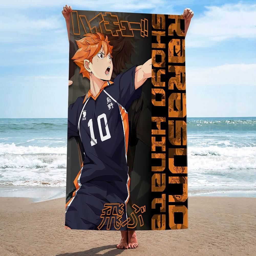 Haikyuu Anime Volleyball Bath Towel Microfiber Soft Water Absorbing Breathable For Girl Kids Decorative Cartoon Beach Towel