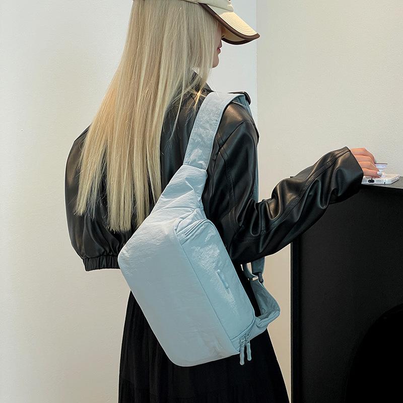 New Women's Crossbody Shoulder Bag Macaron Color Simple Commuter Versatile Chest Bag Fanny Pack