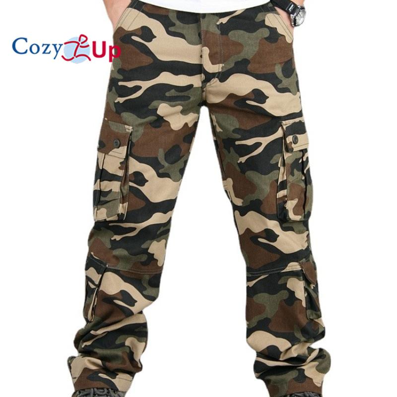 Cozy Up Men's Tactical Camouflage Overalls High-Quality Cotton Multi-Pocket Trousers Sports Training Casual Work Pants