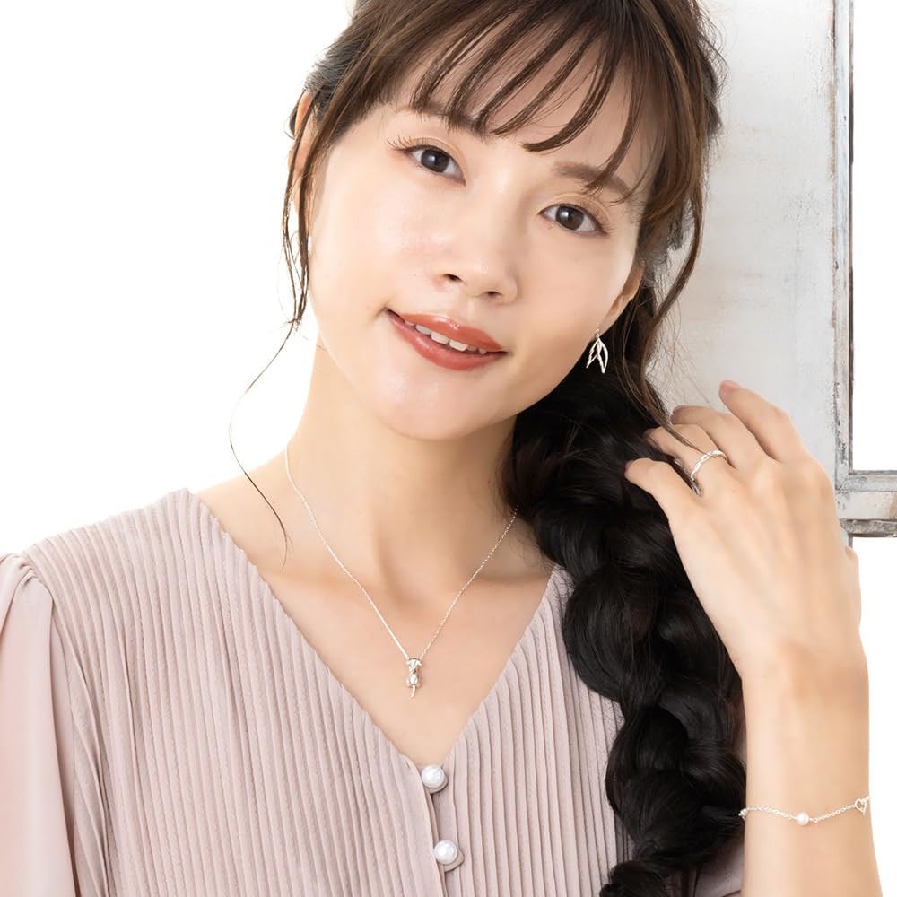 Mirai Tenshi Dog Necklace in Silver with Choice of Birthstone Blue Moonstone Women's (June) -