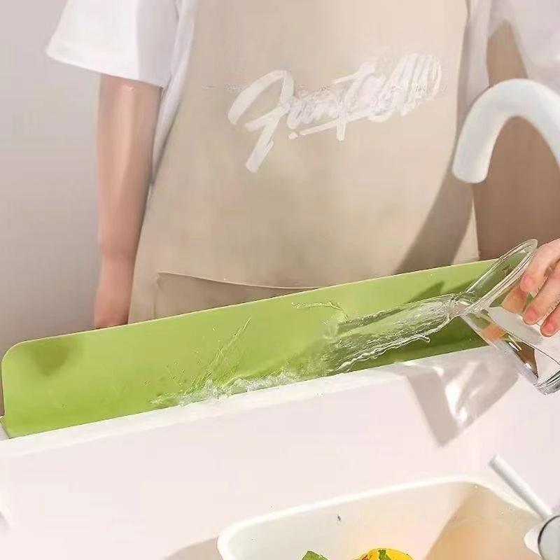 Silicone Kitchen Sink Water Splash Guard Washing Basin Anti-splash Stopper Waterproof Splatter Screen Bar Anti-water Board