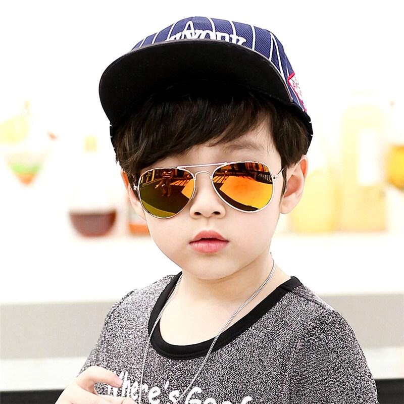 Children's Student Sunglasses Men and Women Color Reflective Sunglasses Toad Mirror Cute Baby Kids Sun Glasses