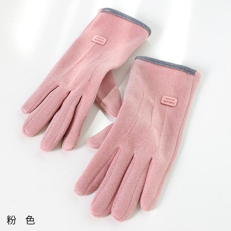 Gloves Winter Velvet Thickened Warm Cute Touch Screen Winter Electric Vehicle Cold Riding Gloves
