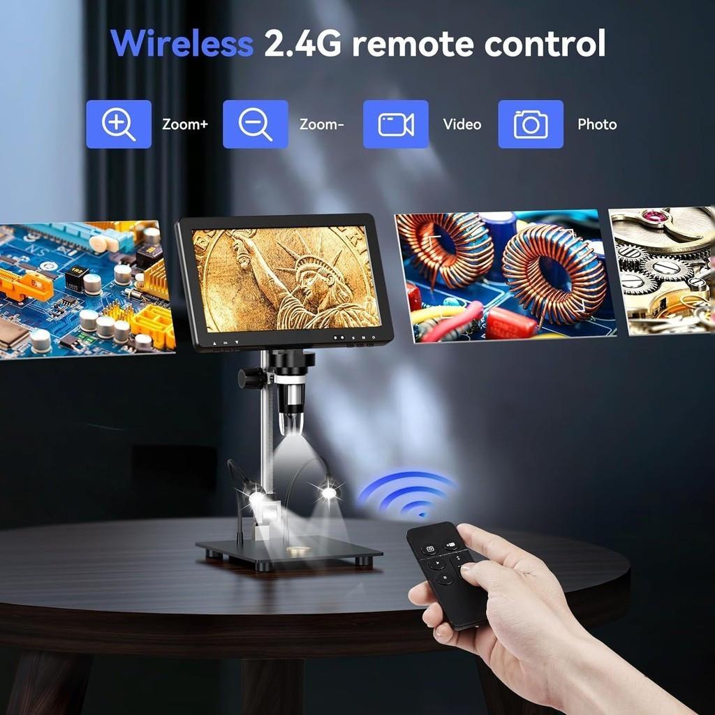 1500X 20MP Wireless DM9 Max 10.1" HD IPS Electronic Microscope LCD Coin Soldering Audio Digital Microscope
