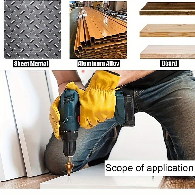 5PCS Black and Yellow Pagoda Drill Triangular Handle Straight Slot Hole Reamer Step Drill Step Drill