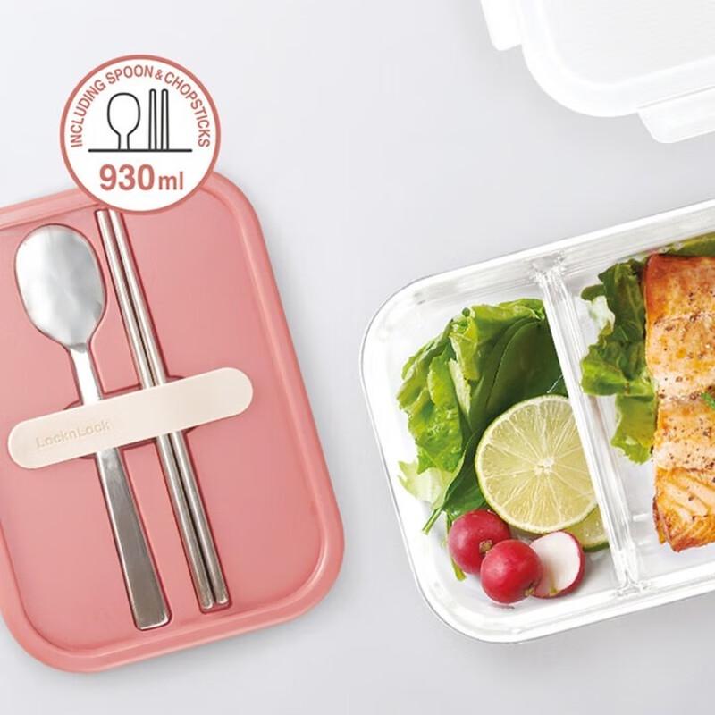 LocknLock 930ml Heat-Resistant Glass Lunch Box with Cutlery