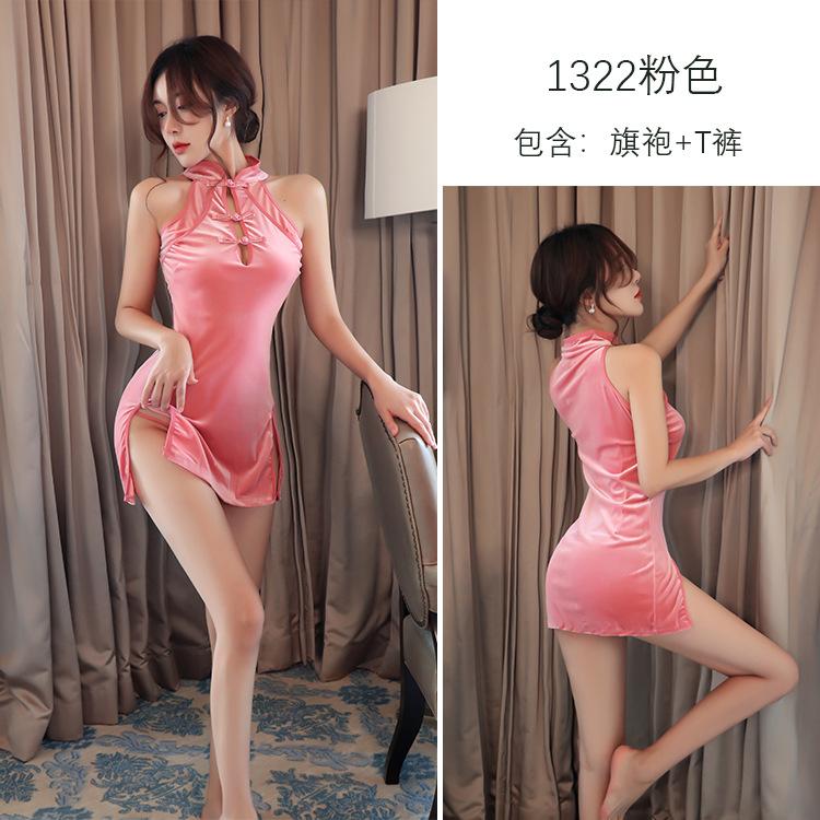 Sex Lingerie Sexy Retro Cheongsam Women's Split Ends Hot Uniform Temptation Suit Guanyun County