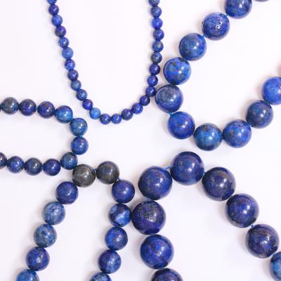 Round Beads Necklace Earring Jewelry Making Accessories High Quantity DIY Bracelet Natural Stone Beads Lapis Lazuli 4/6/8/10/12mm 40/30/20/20/15PCS