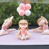 Cute Yoga Girl Shaped Resin Ornament Car Center Console Ornament Figurines Miniatures