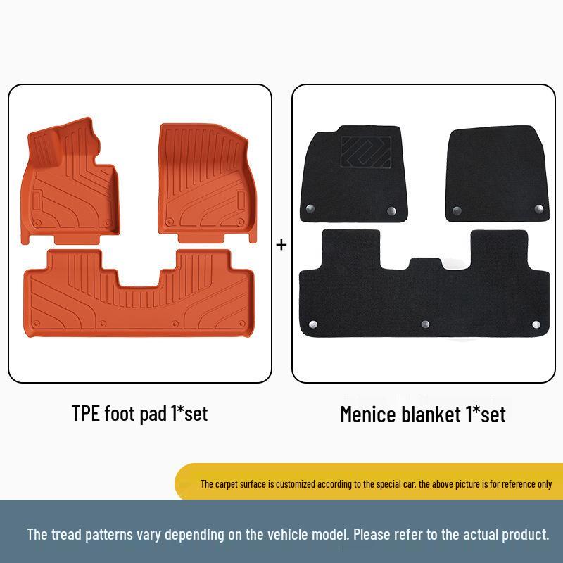 Li Auto L6 Trunk Mat & Backrest Pad - Three-Row Seat TPE Modification Accessories