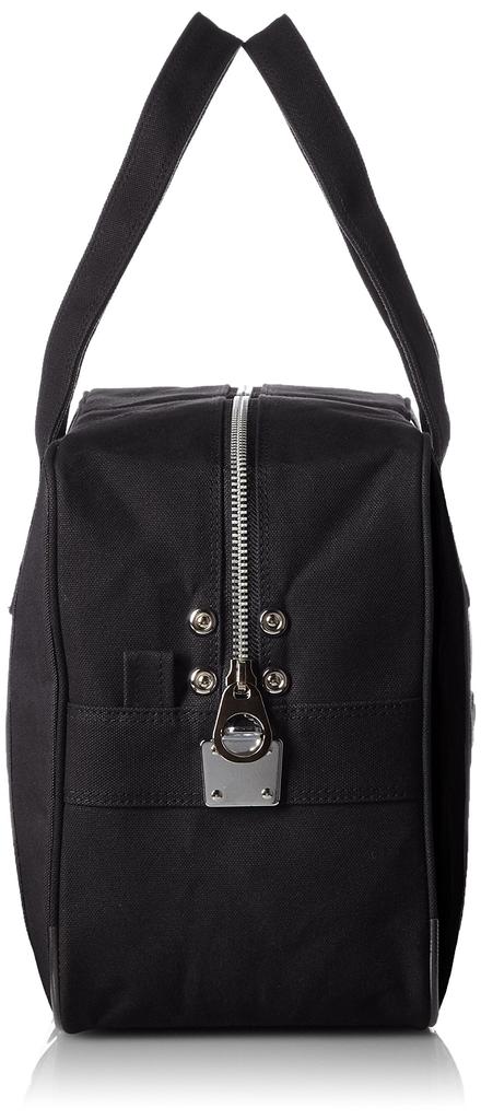 Canvas Mail Boston Bag with Horseshoe Lock not Navy Blue 21L 29 cm Black [Sanei] (M) (Padlock included) 0.73kg BTM-U-01