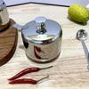 Kitchen Stainless Steel Seasoning Box Seasoning Jar Container Wide Mouth W/Spoon Stainless Steel Seasoning Jar Airtight Lidded