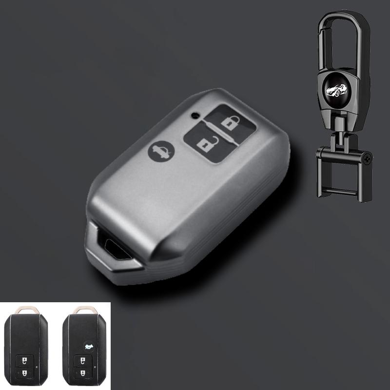 Graue TPU Auto Fernbedienung Schlüsselhülle Abdeckung Schale Für Suzuki Ertiga Swift Wagon R 2 Tasten Geschützter Halter Keyless Fob Zubehör