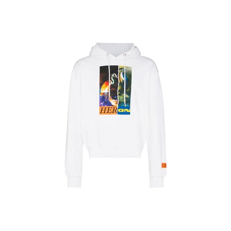HERON PRESTON Split Herons Hoodie `White