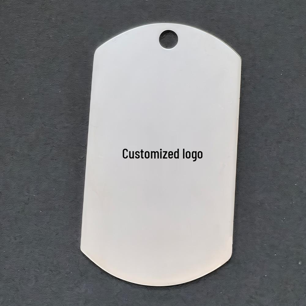 Mirror Polished Stainless Steel Engravable Military Dog Tag Pendant