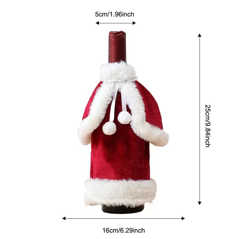 Creative Cute Christmas Wine Bottle Golden Velvet Dress Wine Bottle Covers Sleeve Santa Snowman Xmas Party Dinner Table Decor